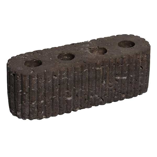 4-Taper Brown Marble Candle Holder, 7.5x2.5