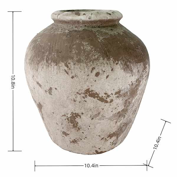 Matte Brown Reactive Ceramic Vase, 11"