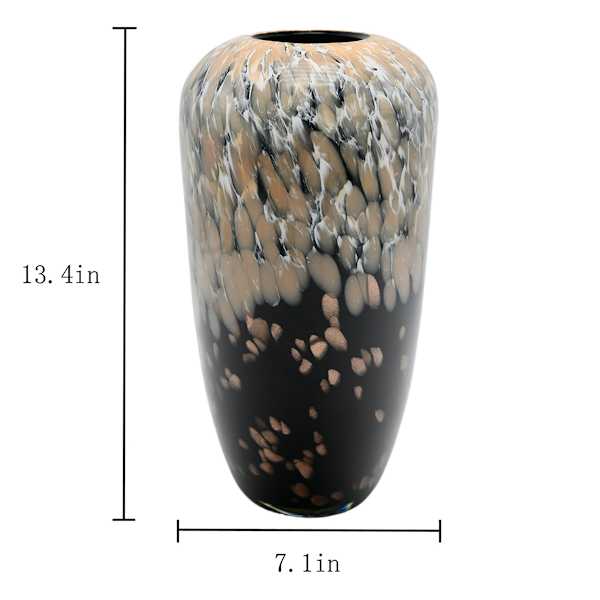 Black & Brown Reactive Glaze Vase, 13"