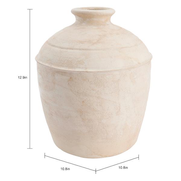 Matte Light Terracotta Natural Ceramic Vase, 11x13