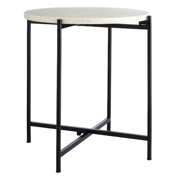 Crosby St. Terrazo Patio Side Table, White