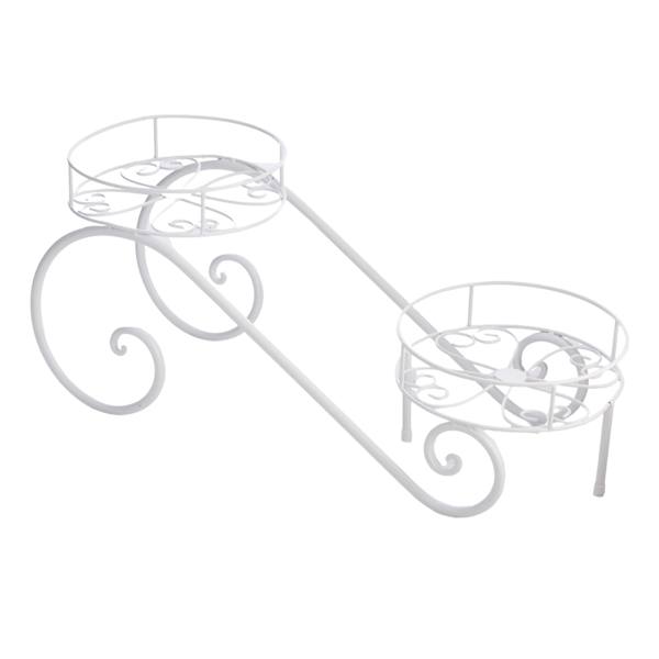 Providence White Bike Metal Planter Stand