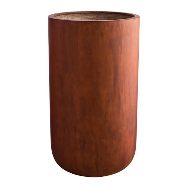 Teak Brown Tall Outdoor Planter, Large