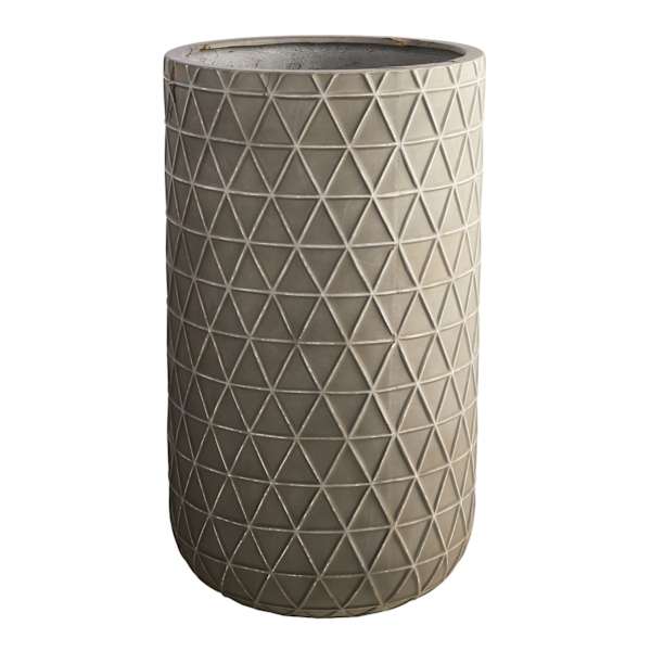 Patterned Tall Grey Outdoor Planter, Large