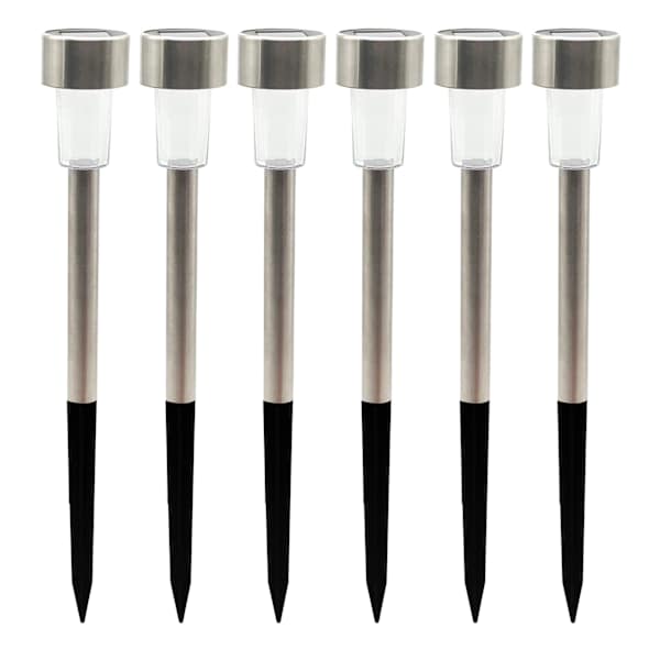 6-Pack Solar Silver Rocket Pathway Lights