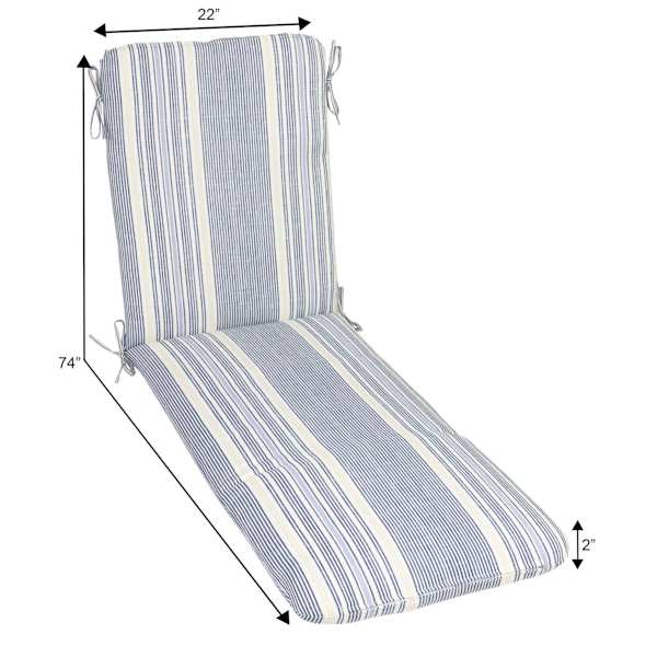 Calisto Pinstripe Outdoor Chaise Lounge Cushion