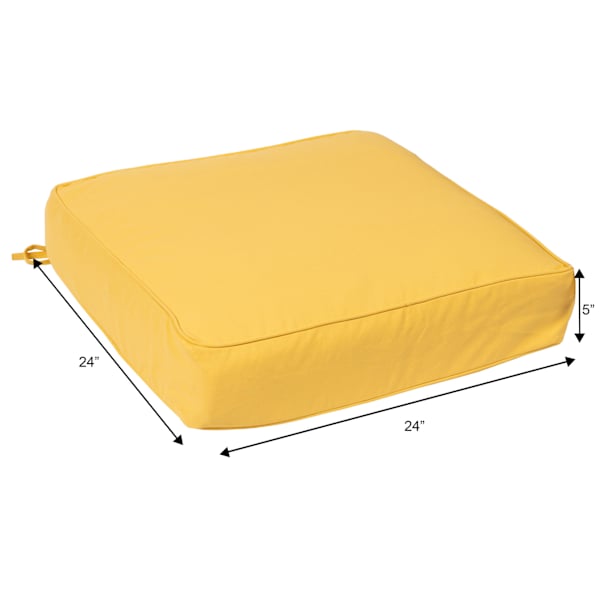 Butter Yellow Canvas Outdoor Deep Seat Cushion