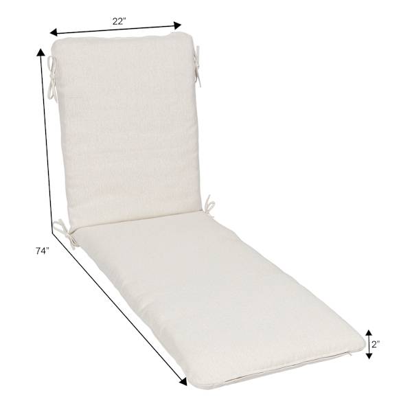 Tristan Heather White Premium Outdoor Chaise Lounge Cushion