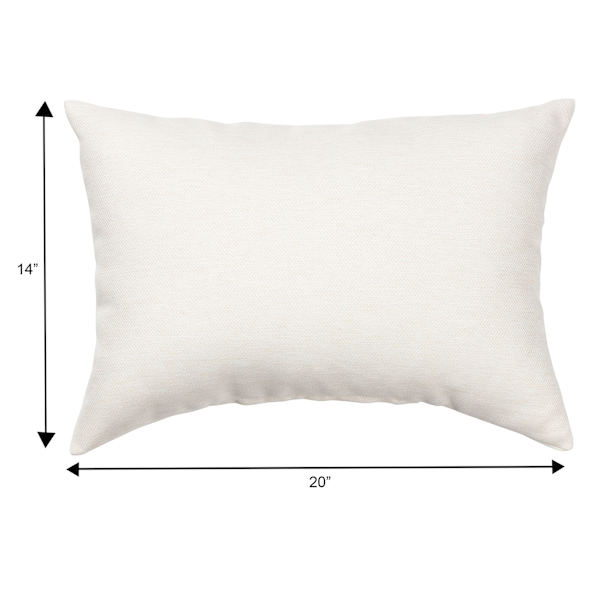 White Lumbar Outdoor Throw Pillow, 14x20