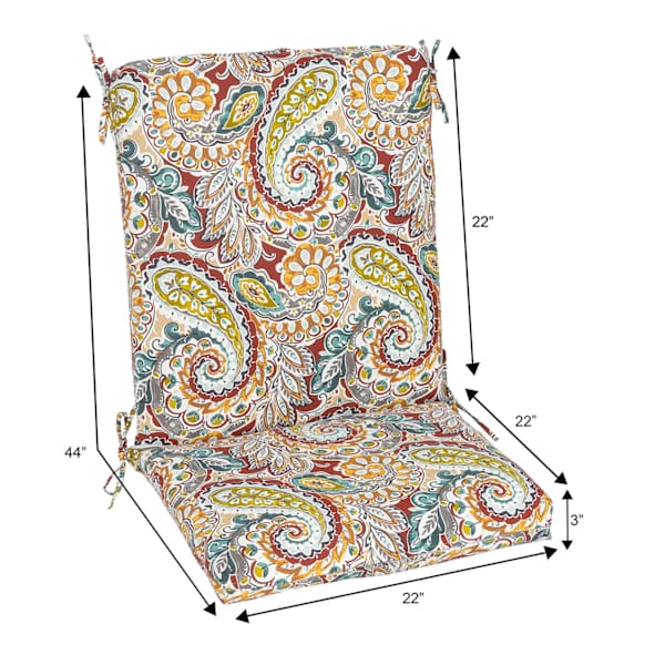 Paisley Chili Outdoor Hinged Cushion