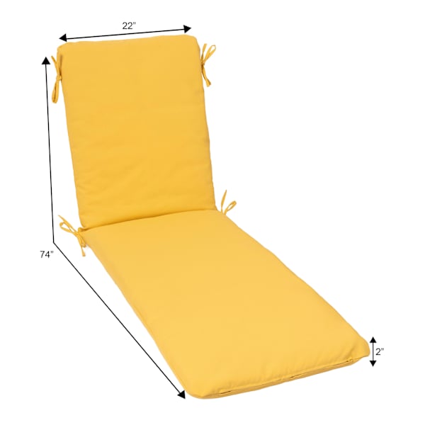 Butter Yellow Canvas Outdoor Chaise Lounge Cushion