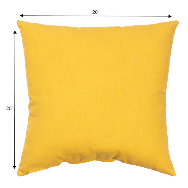Butter Yellow Canvas Oversized Square Outdoor Throw Pillow, 20"