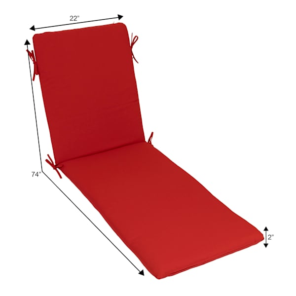Cherry Canvas Outdoor Chaise Lounge Cushion