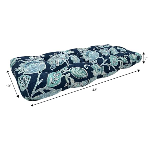 Providence Positano Navy Blue Outdoor Wicker Settee Cushion