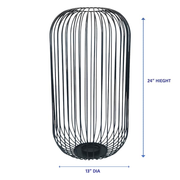 Crosby St. Black Metal Wire Lantern, 24"