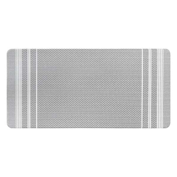 Grey Forever Woven Striped Kitchen Mat, 20x39