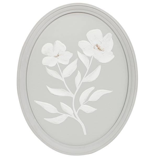 Grey & White Oval Wall Décor, 16x20