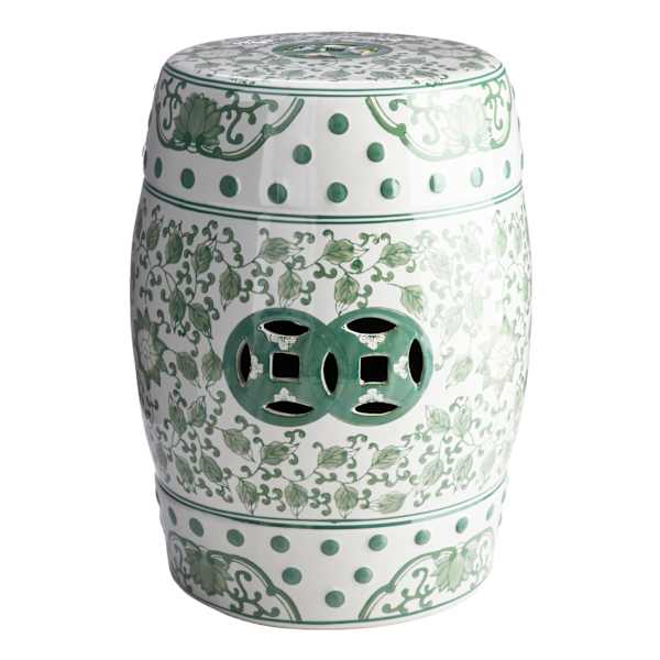 Providence Green Printed Ceramic Plant Stand, 18"