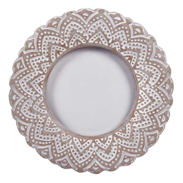 Found & Fable Ornate Round Tabletop Picture Frame, 4x4