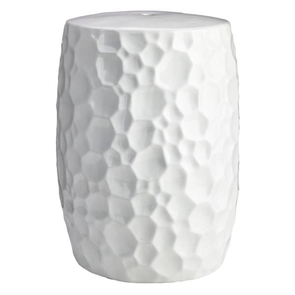 Crosby St. White Ceramic Stool, 13"