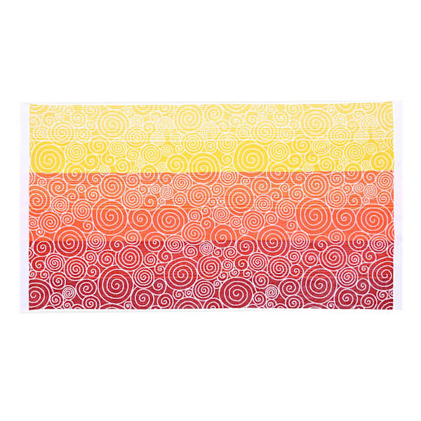 Spiral Red & Yellow Ombre Jacquard Velour Beach Towel, 34x64