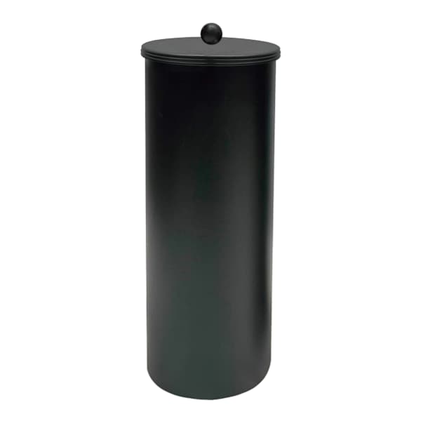 Baldwin Matte Black Round Toilet Paper Holder With Lid