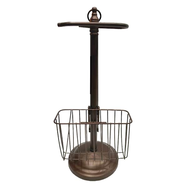 Eloise Oil Rubbed Bronze Standing Toilet Paper Holder with Storage