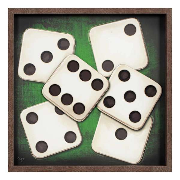 Framed Dice Wall Décor, 16"