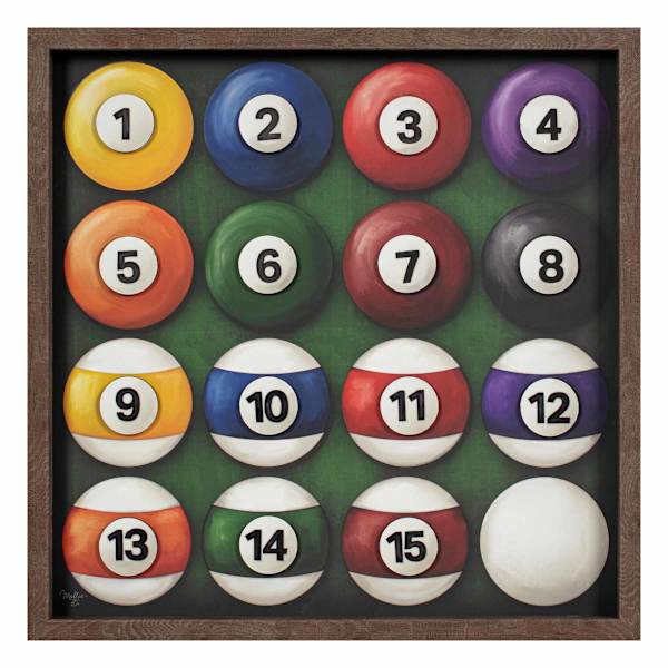 Framed BilliadsWall Decor, 16"