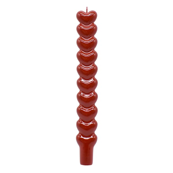 Red Heart Bleeder Taper Candle, 10"