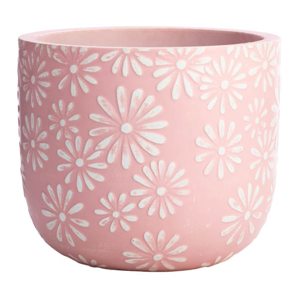 Sunny Club Daisy Pink Outdoor Planter, 12"