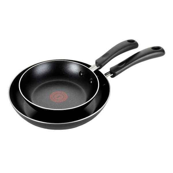 T-Fal Essentials 2-Piece Black Fry Pan Set, 8" & 10"