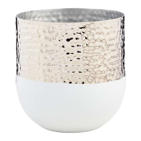 Found & Fable Silver Metal Outdoor Planter, Small