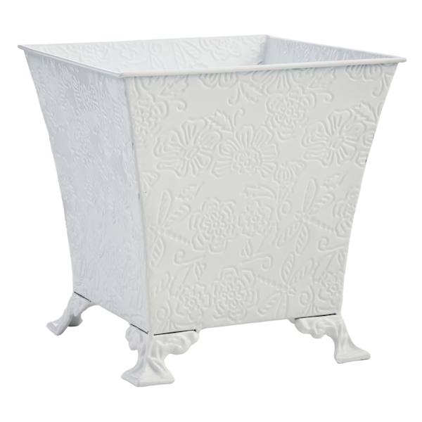 Providence White Metal Outdoor Planter, Small