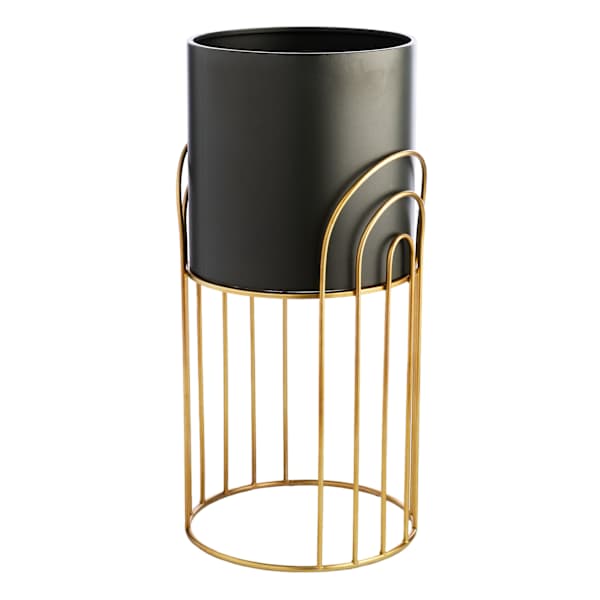 Crosby St. Bronze & Black Planter Stand, Medium