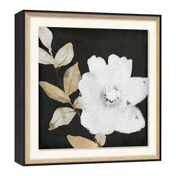 Glass Framed Floral Print Wall Art, 19"
