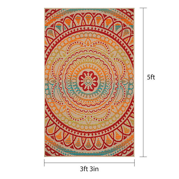 (E542) Scope Brodny Multicolor Accent Rug, 3x5
