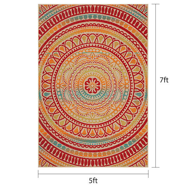 (E542) Multicolor Scope Brodny Area Rug, 5x7