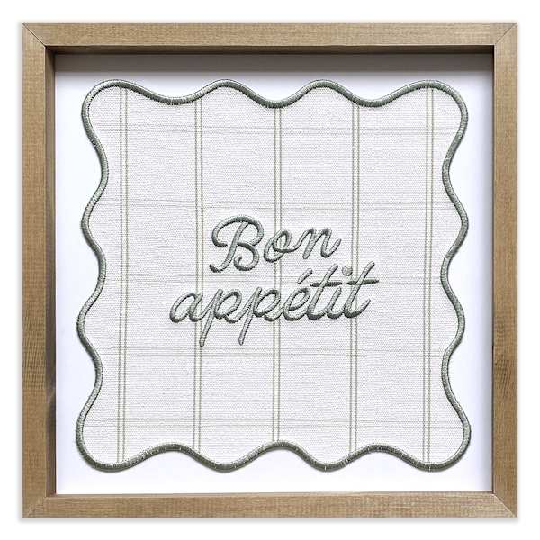 Framed Bon Appetit Print On Linen Wall Art, 12"