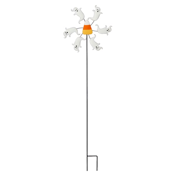 Happy Haunting Spinning Ghost Yardstake, 48"