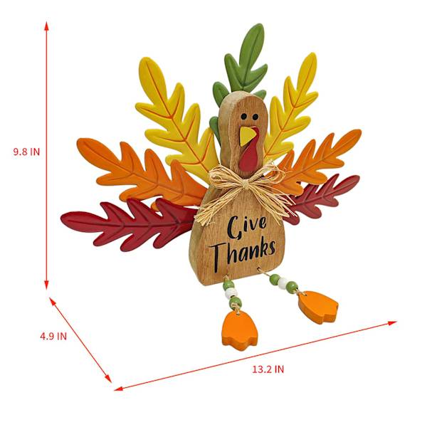 Homespun Harvest Turkey Table Decor, 10"