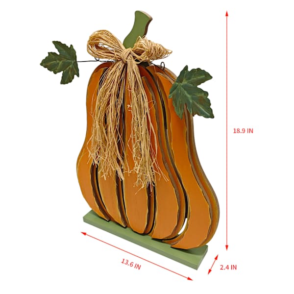 Homespun Harvest Pumpkin Tabletop Decor, 19"