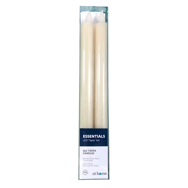 2Pk 10In Ivory Tapers Candle