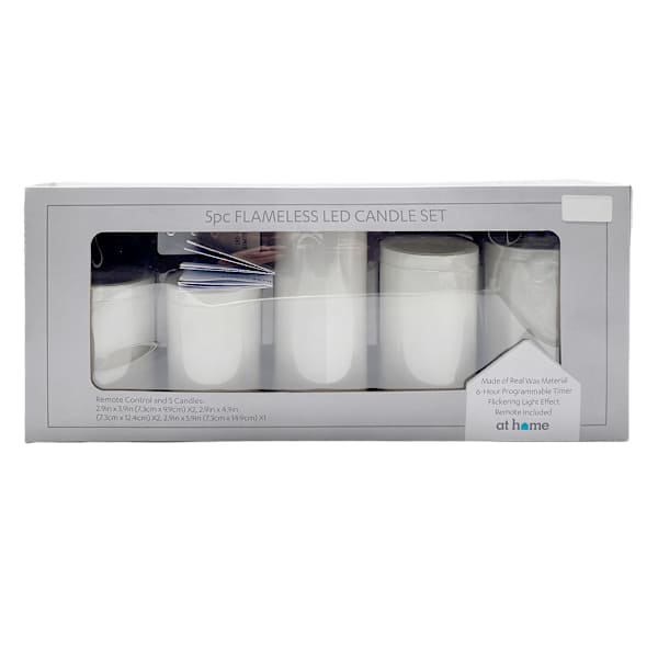 5Pk White Pillars 3x4-5-6 Candle