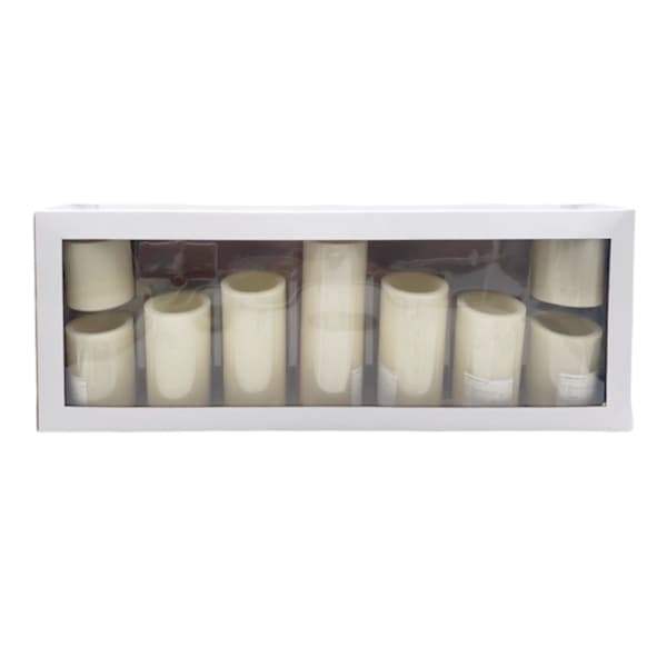 9Pk Ivory Pillars 3x3-4-5-6-8 Candle