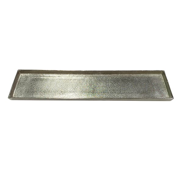 Silver Cast Aluminum Rectangular Tray, 39x9