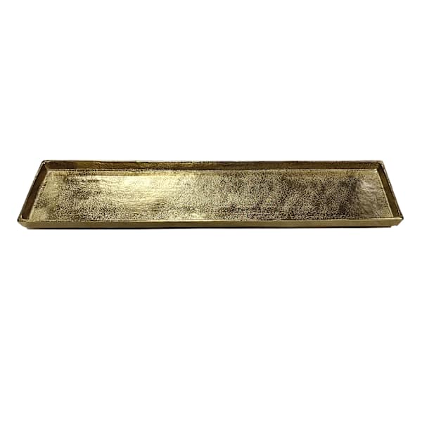 Gold Cast Rectangle Aluminum Tray, 39x9