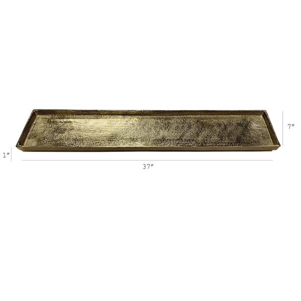 Gold Aluminum Cast Rectangular Tray, 31x7
