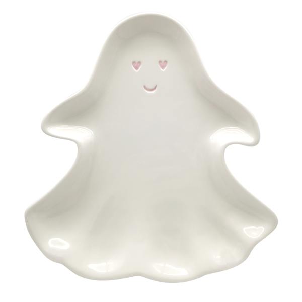 Hey Boo! Pink Ghost Ceramic Platter
