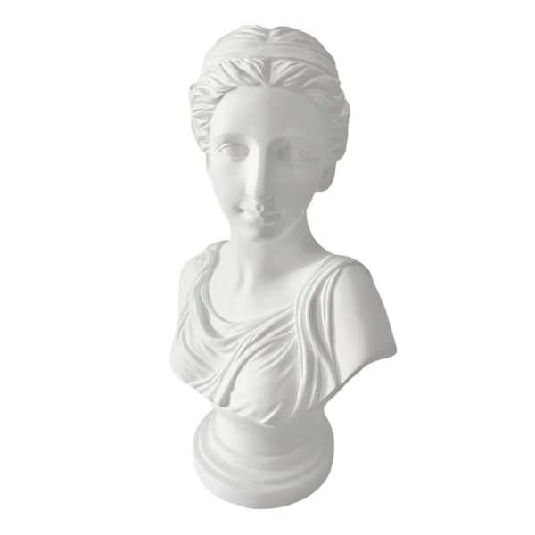 White Female Bust Resin Figurine, 16"